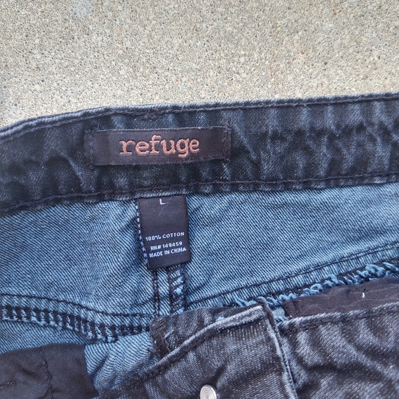 Refuge Black Distressed Jean Skirt - Picture 3 of 5